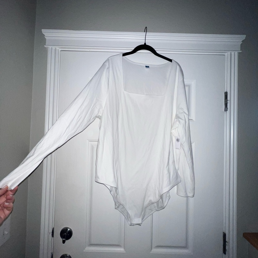 Old Navy, 4X, Square Neck, White Bodysuit.